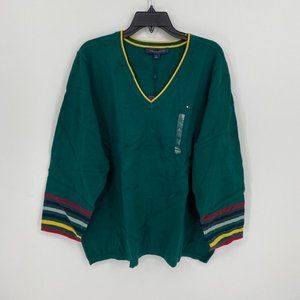 Tommy Hilfiger Plus Size Cotton Striped-Trim Sweater